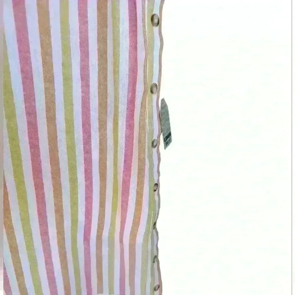 For Cynthia Linen Blend Multicolor Striped Midi Dress - Picture 3 of 9